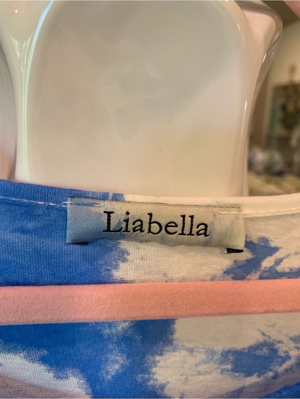 Linen Blue & White Tie-Dye Midi Dress - Picture 4 of 8